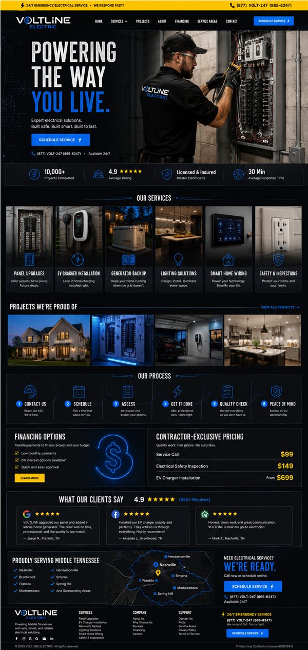 Voltline Electric website example