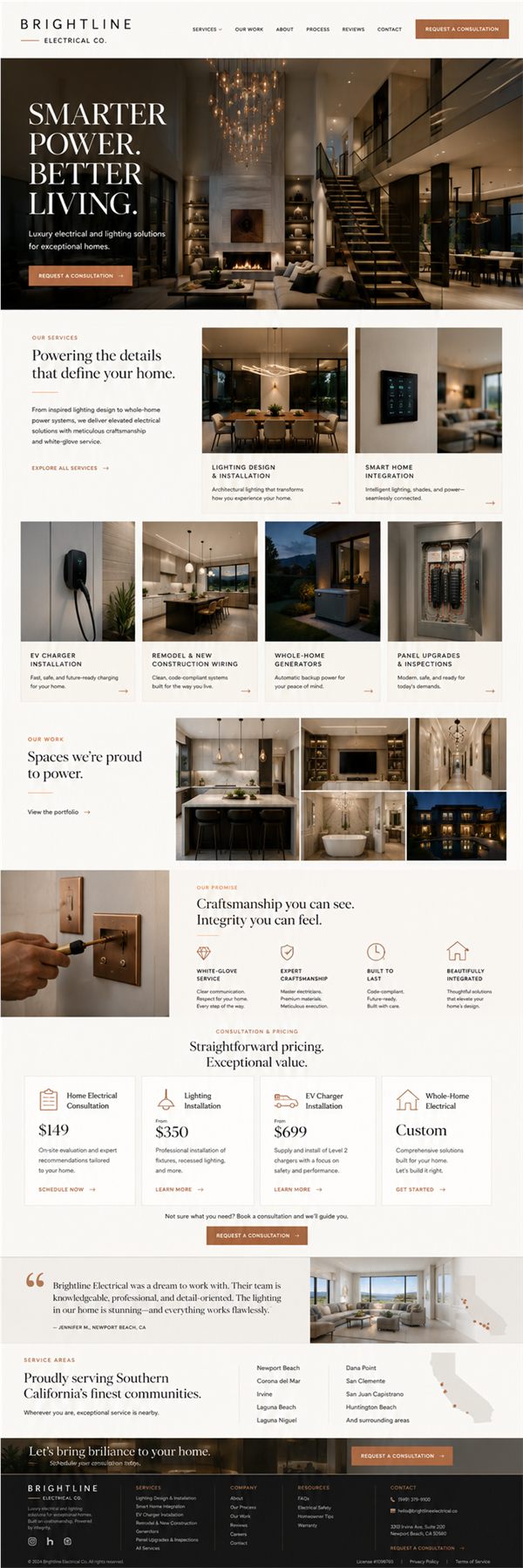 Brightline Electrical website example